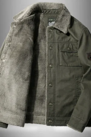 Men's Lamb Wool Jacket Military Coat Men's Autumn and Winter Thick Warm Retro Workwear Winter Coat Plus Size Men's Clothing 6XL