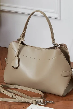 Hifashion Cowhide Genuine Leather Tote Handbags For Women 2026 Luxury Designer Shell Hobos Office Ladies Shoulder Crossbody Bags