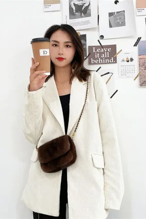 Mink Fur Bag 2025 New Luxury Designer Small Handbag Women's Furry Bags For Woman Fashion Mini Crossbody Shoulder Handbag Fur Bag
