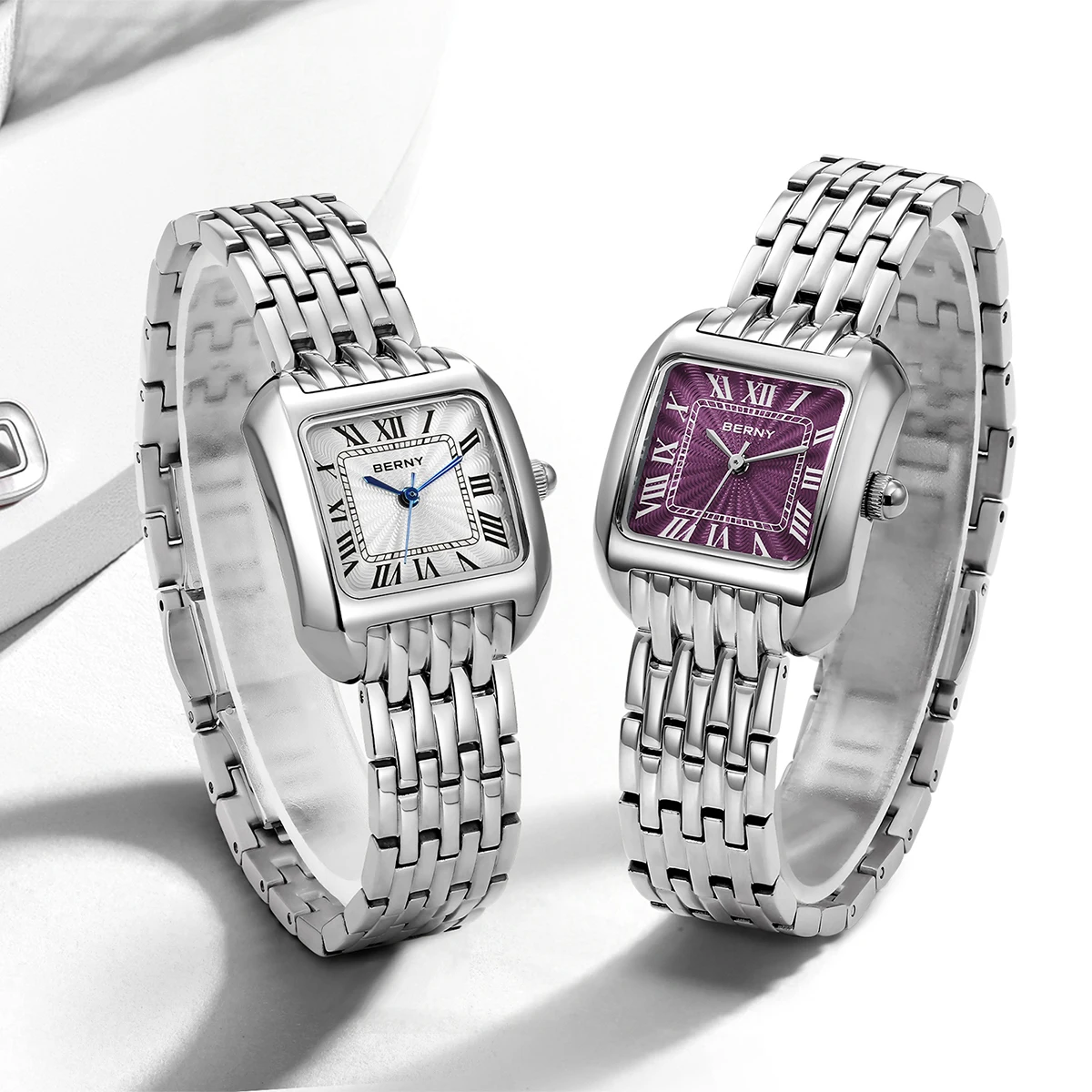 BERNY Luxury Brand Woman Watch New In High Quality S/S Square Ladies Quartz Watches Fashion Elegant Business Wristwatch - Image 4