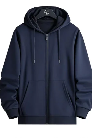 Zipper Hoodies Autumn Winter Men's New Long Sleeve Hooded Sweatshirt Fashion Casual Male Outfit Sportwear Loose Fit Clothes