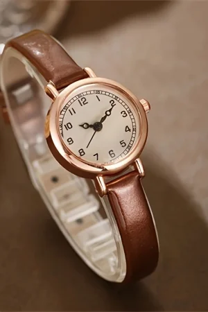 Elegant Small Arabic Dial Women Watches Fashion Leather Band Ladies Quartz Watch Reloj Mujer Girls Clock Gift