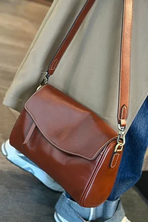 genuine leather Ladies' crossbody bag 2025 new casual underarm bag cowhide retro versatile single-shoulder women's handbag